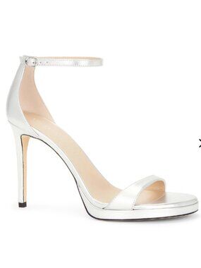 Stuart Weitzman Nudist Platform Sandal in Silver size 8.5